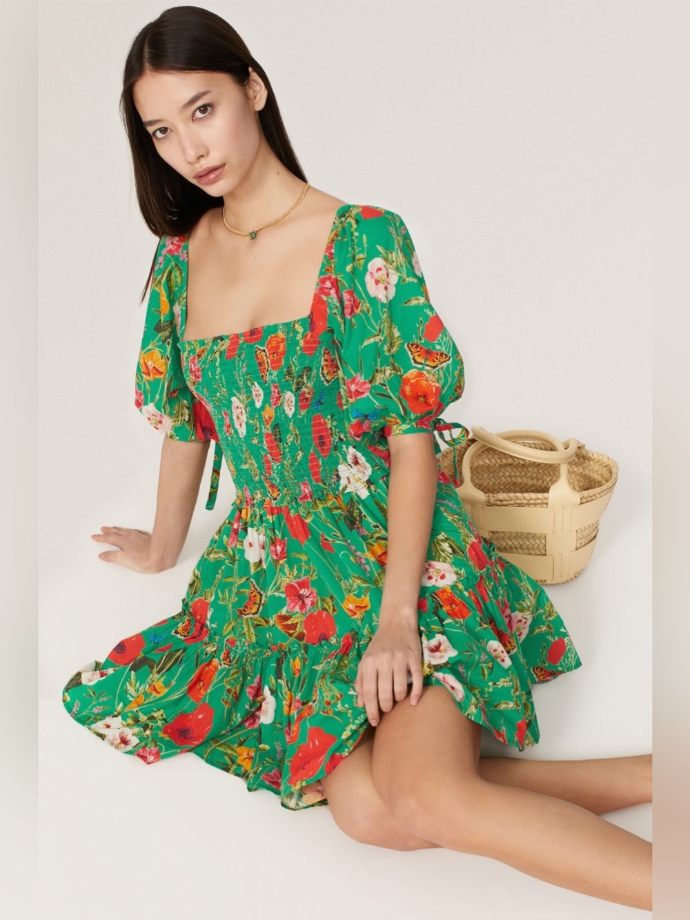 Cara Cara Lenny Smocked Mini Dress
